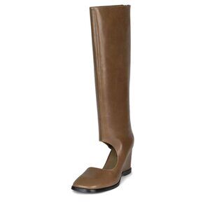 Jeffrey Campbell Knee-length Сutout Brown Leather Boots Size US 9